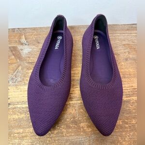 VIVAIA Aria 5 Purple Knit Pointed-Toe Ballet Flats Women Size EU 36.6/US 6